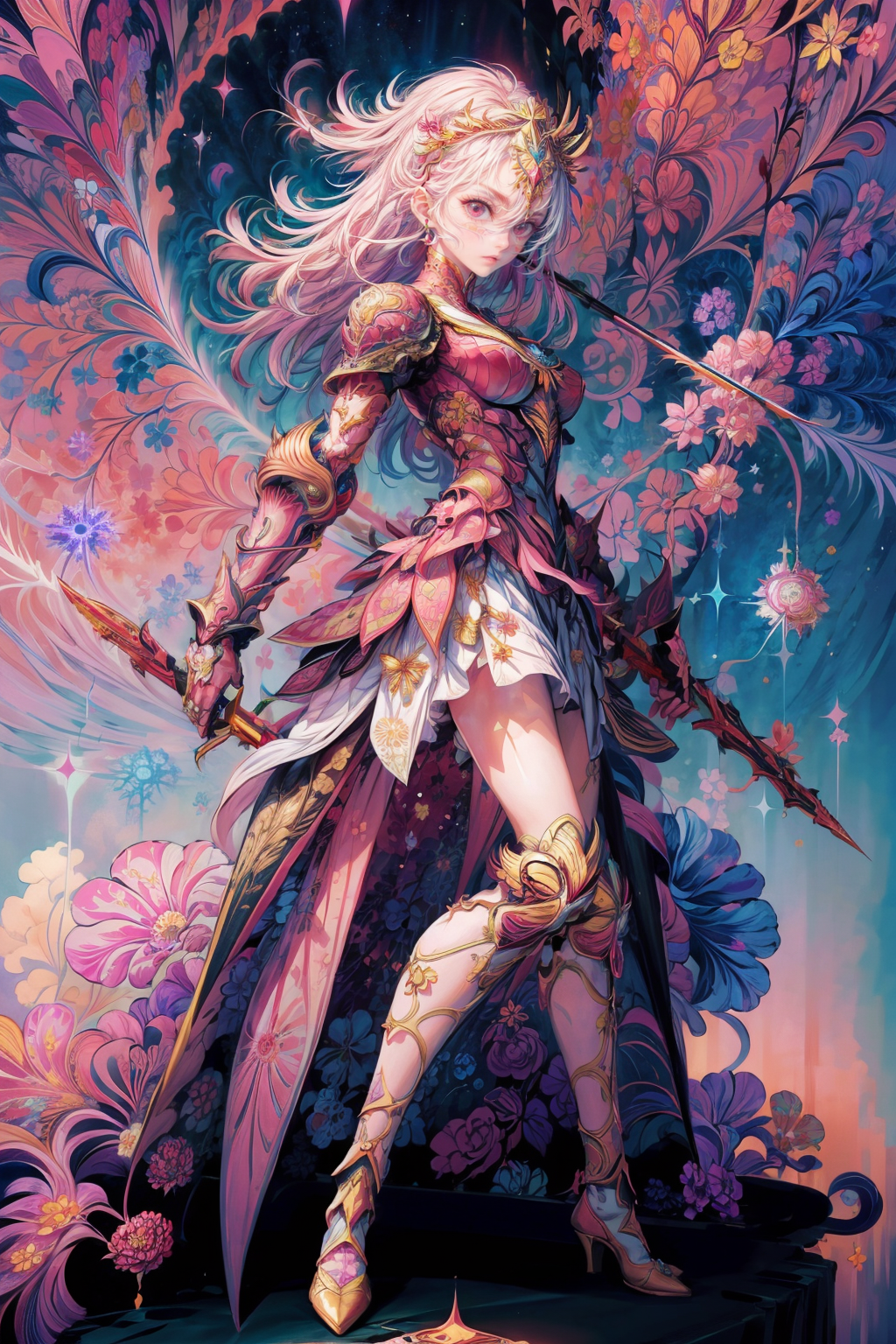 06802-1949432438-girl,(fractal art_1.3),flower dress, colorful, colorful background,iridescent armor,iridescent hair,pink theme,full body shot,ba.png